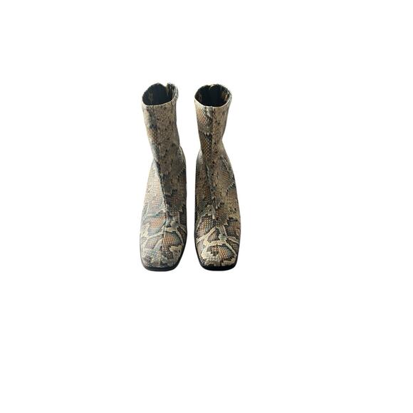 Scotch &Soda Maison Scotch Snake Print Block Heel Boots SZ 10 (Zip Back ) - Picture 1 of 7